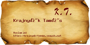 Krajnyák Tamás névjegykártya